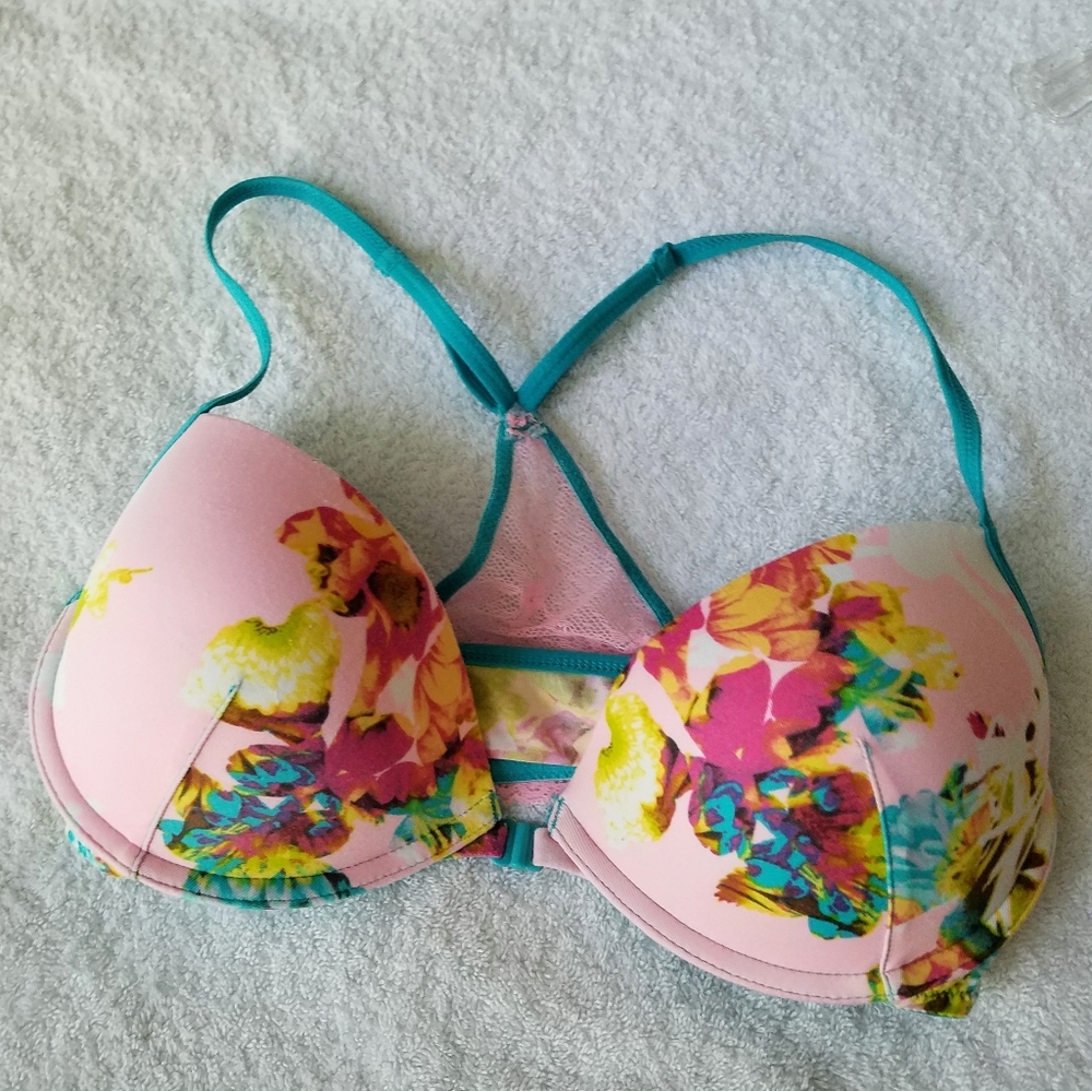 34C Flirtitude Colorful Racerback Pushup Bra